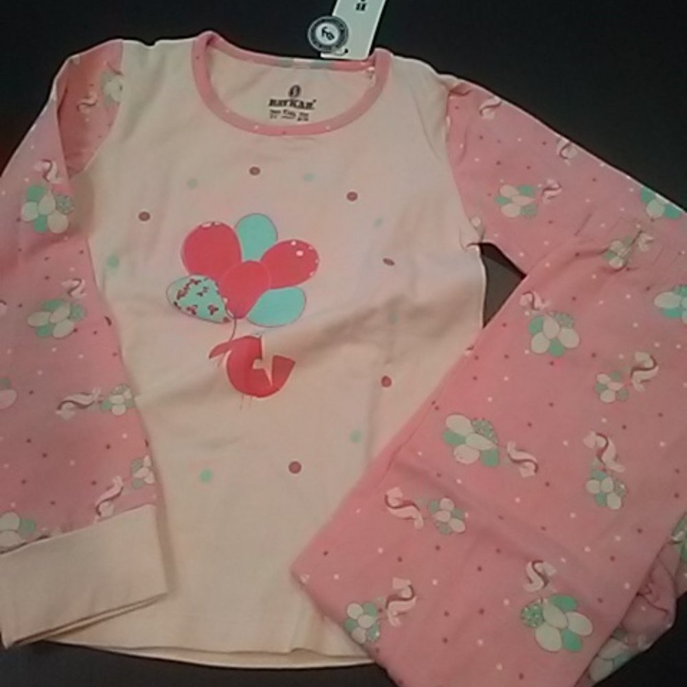 Girls Cotton Pajama Set Ballons